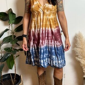 Tie-Dye V-Neck Dress